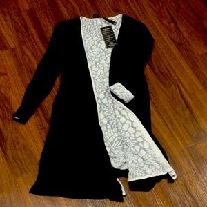 MARLAWYNNE reversible cardigan in oyster and black